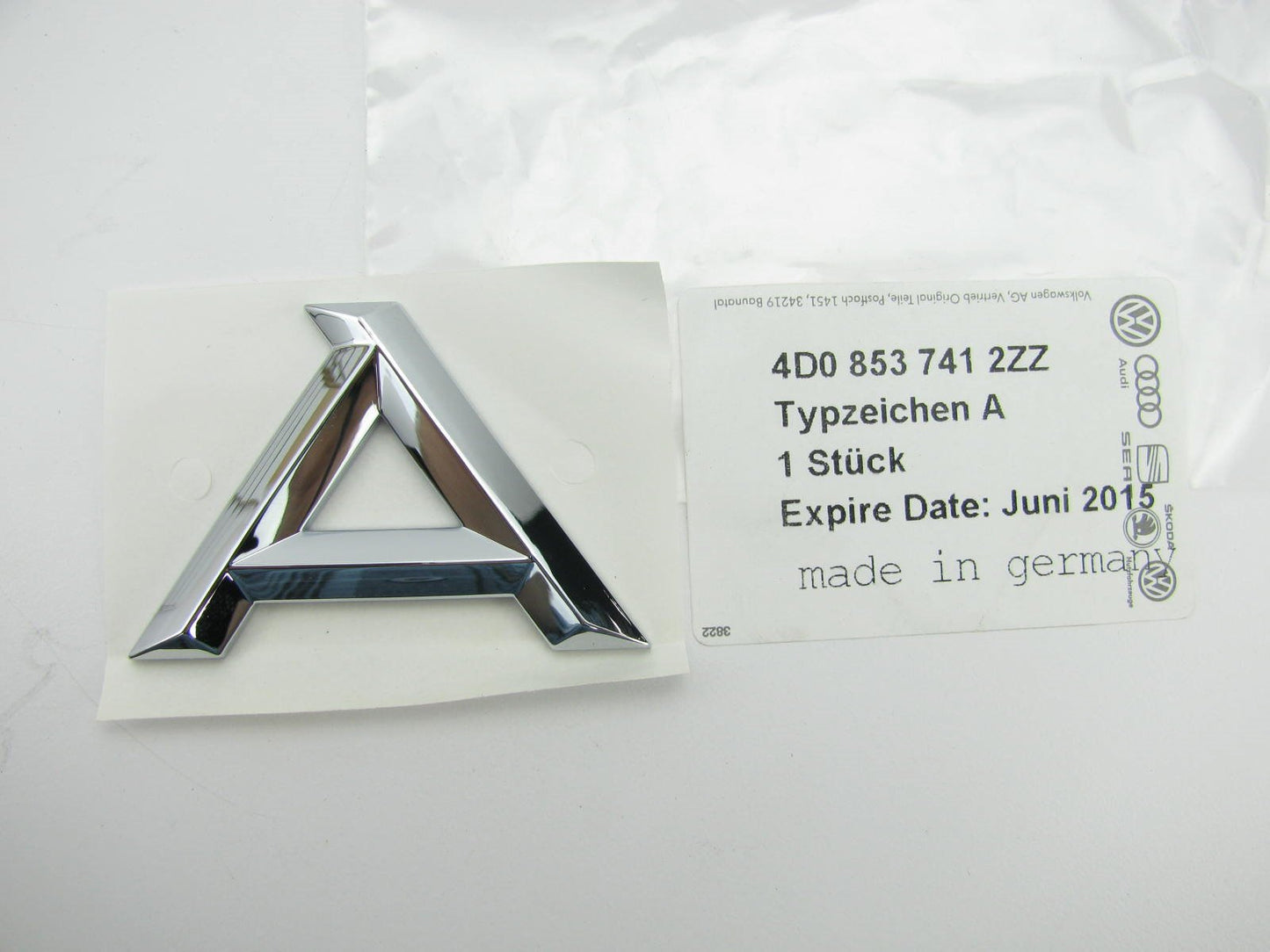 New Genuine *A* Trunk Deck Lid Emblem OEM For 96-01 Audi A4 Quattro 4D08537412ZZ