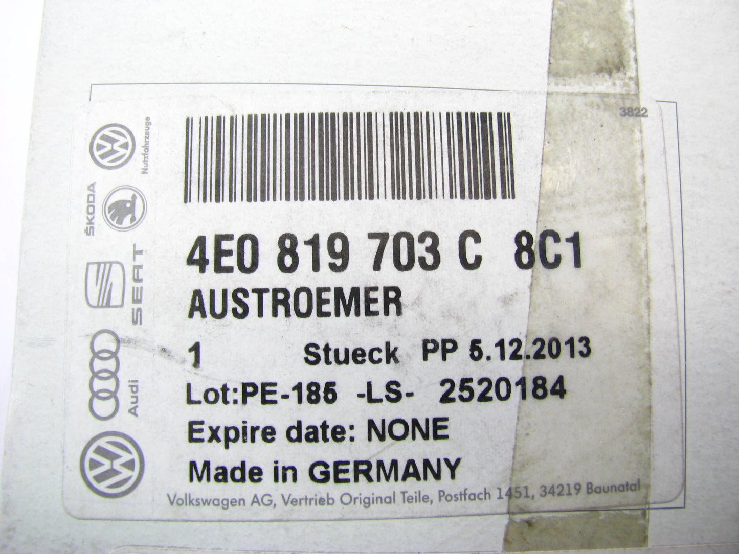 New REAR Left Center Pillar Upper A/C Air Vent Outlet Grille Beige OEM Vw Audi