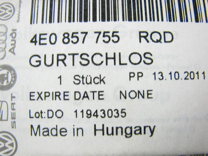 Front Left Seat Belt Receiver Buckle Beige W/O Occupant Sensor 08-10 A8 Quattro