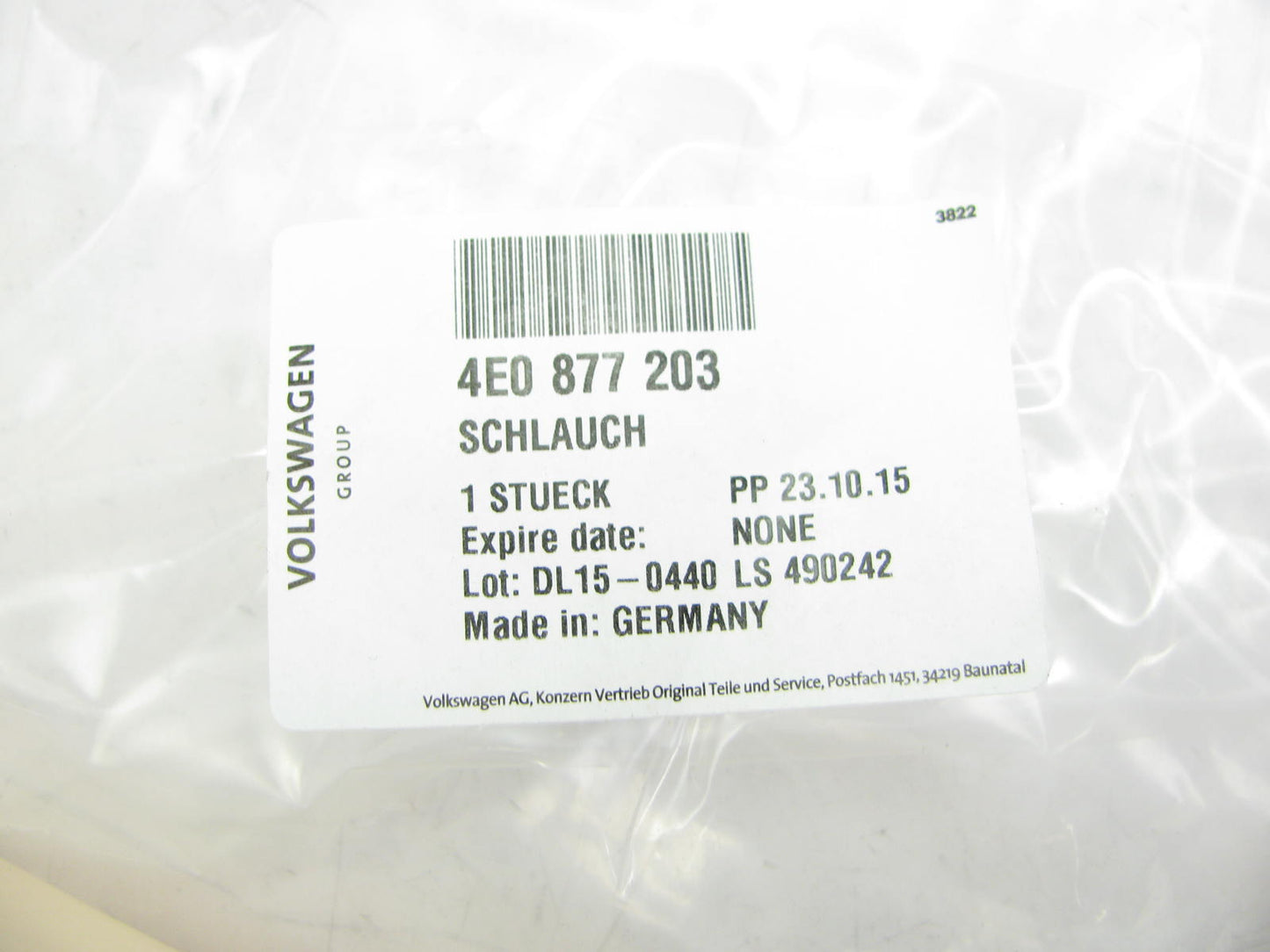 NEW OEM Audi 4E0877203 Sunroof Drain Hose Tube For 2005-10 A8 Quattro 2007-09 S8
