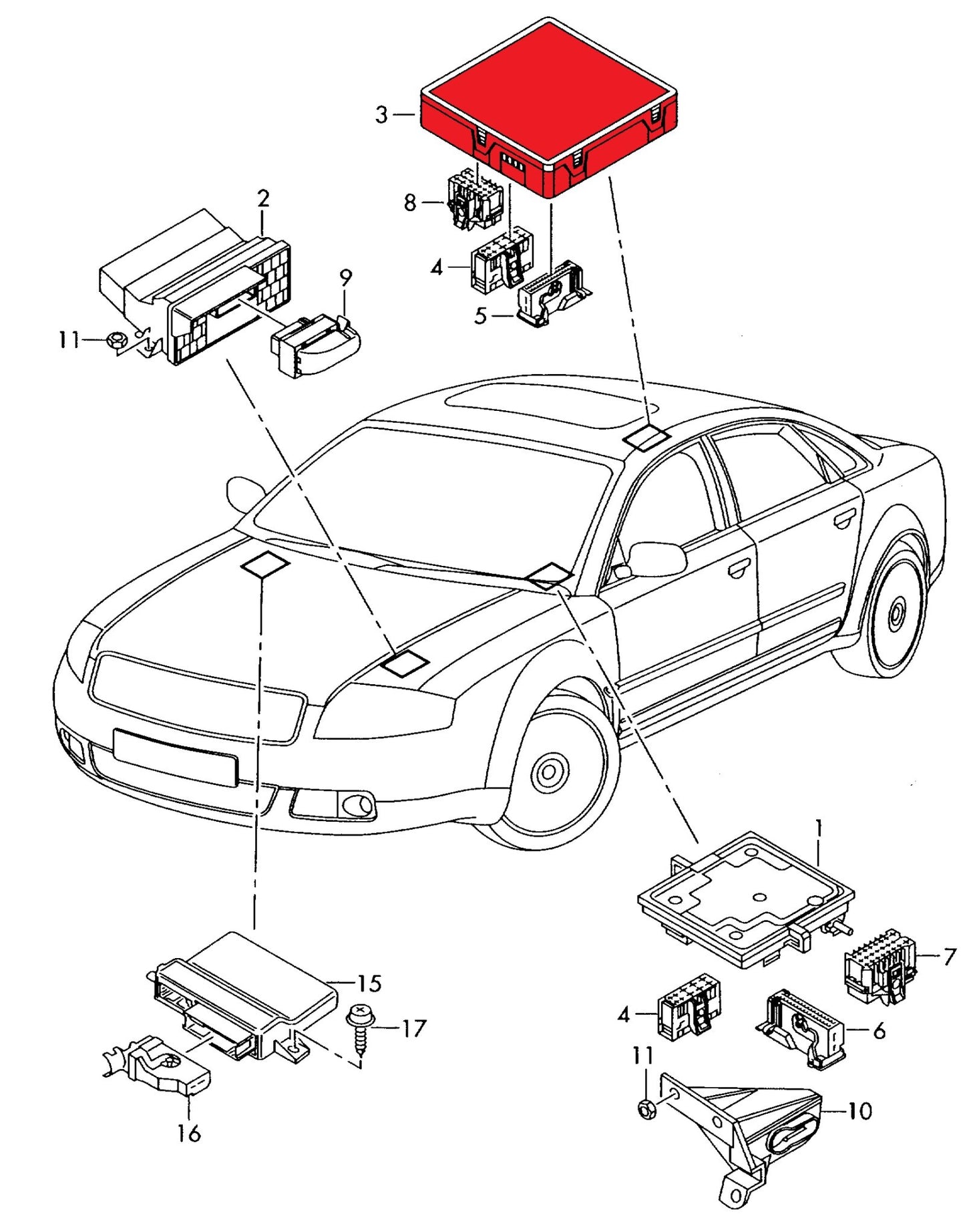 NEW - OEM 4E0910289B BCM Body Keyless Entry Remote Control Module Audi