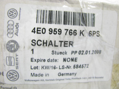 NEW - OEM VW Audi 4E0959766K6PS Front Right Power Seat Switch 2004-06 A8 Quattro
