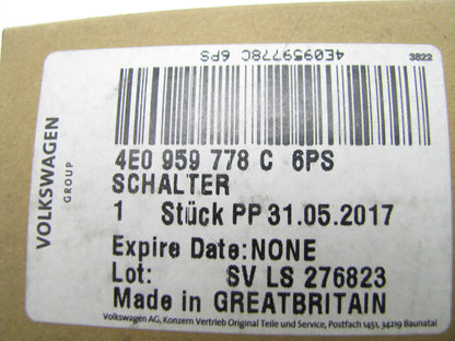 NEW - OEM VW Audi 4E0959778C6PS Right Seat Adjust Lumbar Switch