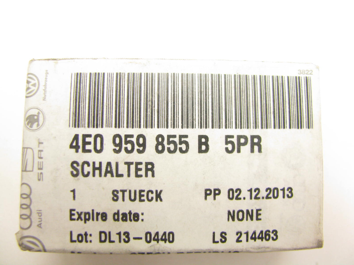 NEW OEM VW Audi 4E0959855B5PR Right Door Window Switch 08-10 A8 Quattro 08-09 S8