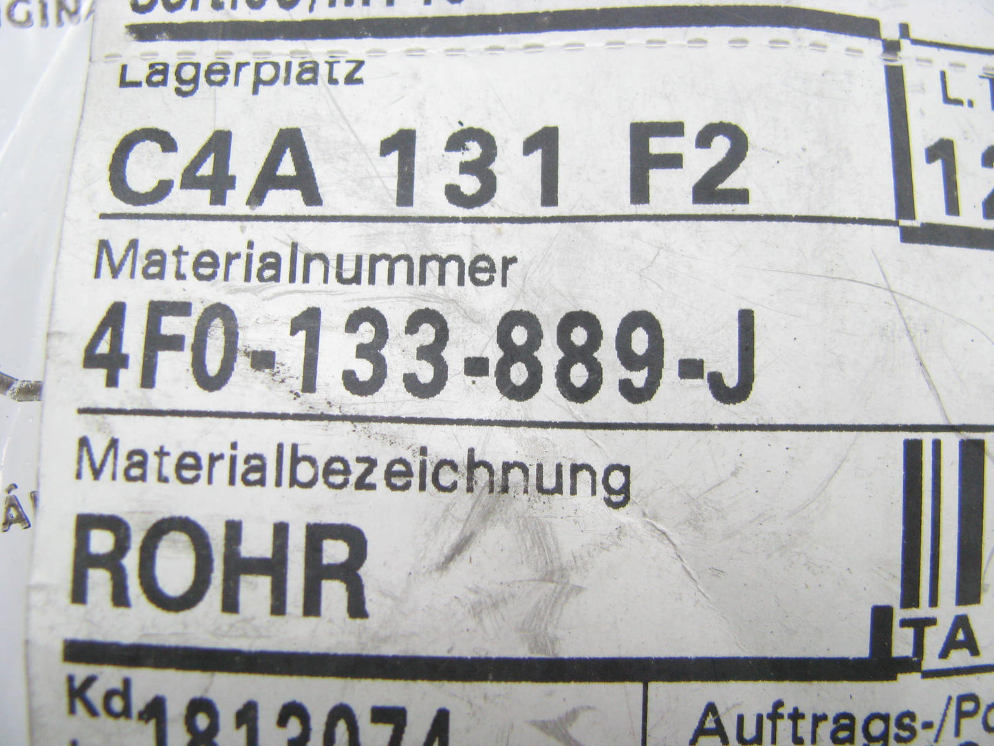 NEW - OEM VW Audi 4F0-133-889-J Secondary Air Pump Hose 2007-2011 S6 5.2L-V10