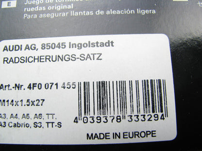 NEW - OEM Audi 4F0071455 Anti-Theft Wheel Locks (Security Wheel Bolts) SET OF 4