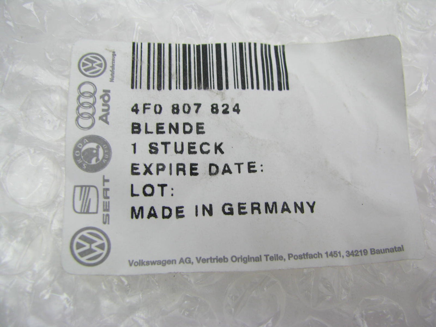 New Front Bumper Right Passenger Side Moulding Trim OEM 09-11 Audi S6 4F0807824
