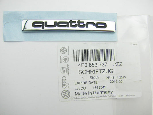 New Genuine *QUATTRO* Deck Lid Emblem Badge OEM For Audi 4F08537372ZZ