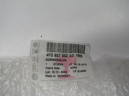 NEW GENUINE OEM VW Audi 4F0857552AD1MB RIGHT Sun Visor Sunvisor W/ Mirror BLACK