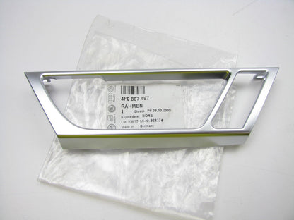 NEW - OEM Audi 4F0867497 Rear Left Door Pull Handle Silver Trim Bezel Frame