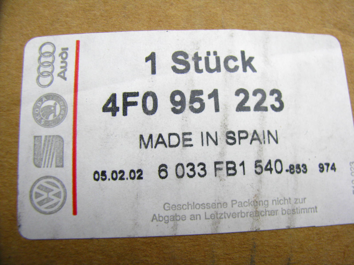NEW GENUINE OEM Vw Audi 4F0951223 HIGH NOTE - Horn
