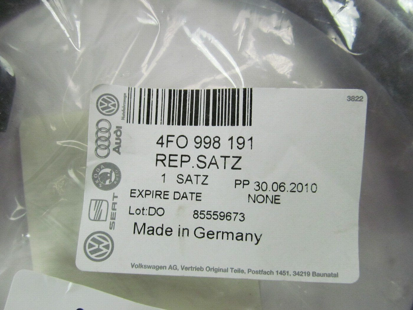 GENUINE AUDI A6 C6 HEADLIGHT HOUSING SEAL REPAIR KIT 4F0998191