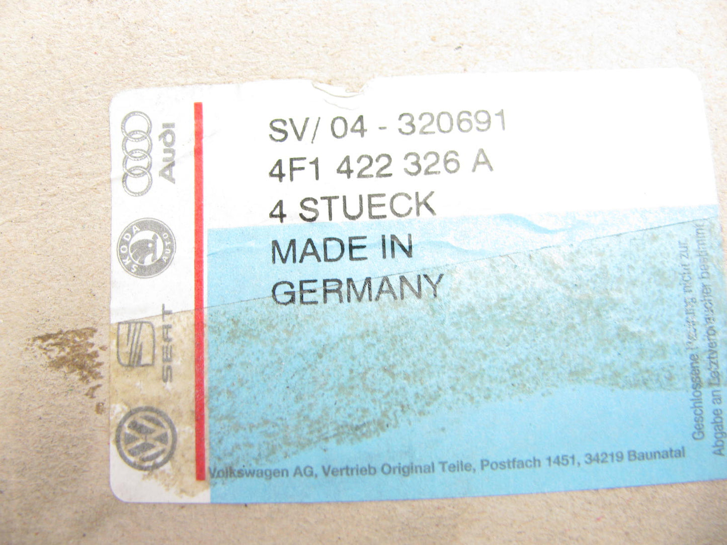 NEW - OEM VW Audi 4F1422326A Steering Column Shaft Seal 2006-11 A6 2007-11 S6