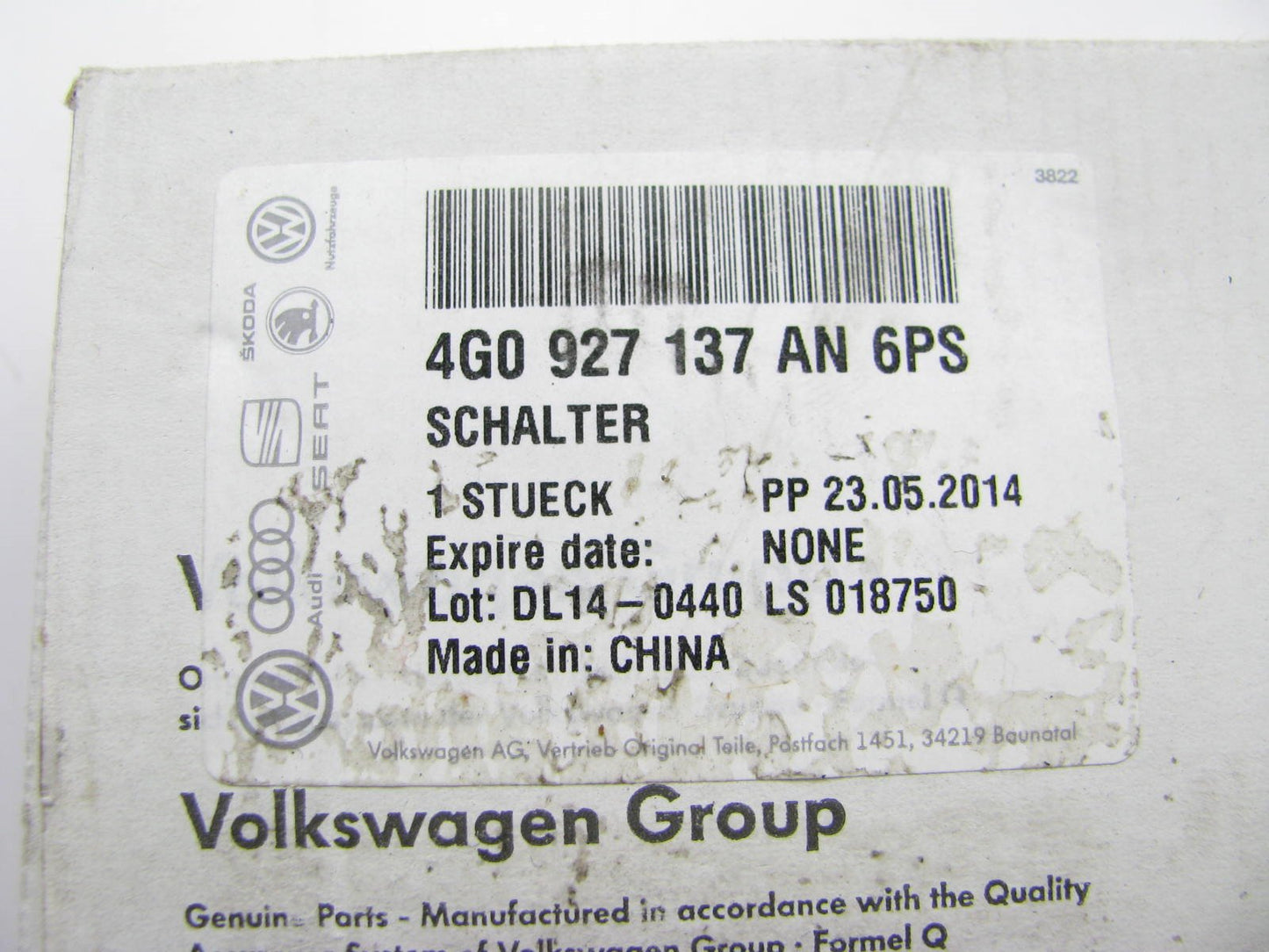 NEW - OEM VW Audi 4G0927137AN6PS Instrument Panel Dash Traction Control Switch