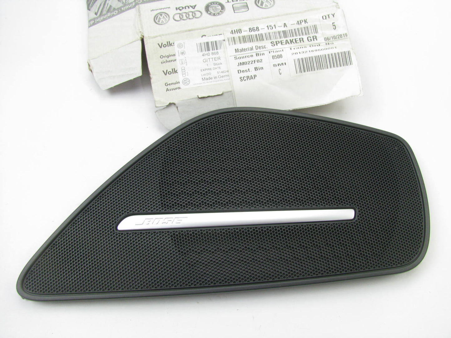 NEW OEM Front Left Speaker Grille Trim Cover W/ BOSE OEM Audi 4H0868151A-4PK
