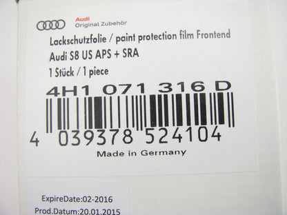 NEW GENUINE OEM Audi 4H1071316D Paint Protection Clear Film - 2012-2013 Audi S8
