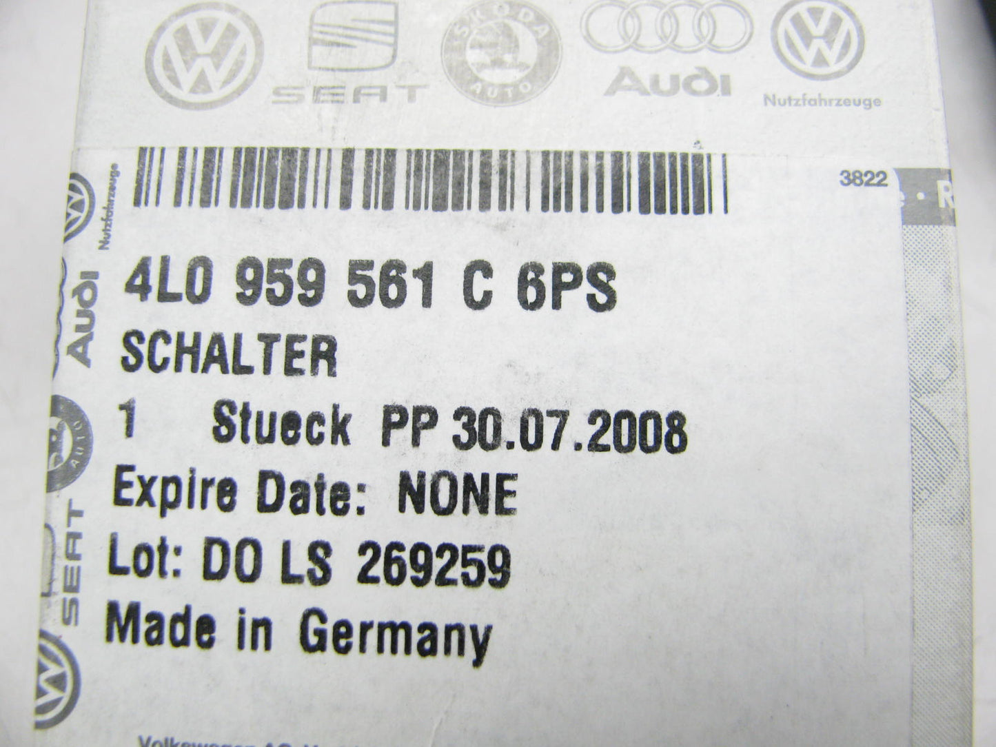 NEW - OEM VW Audi 4L0-959-561-C-6PS Sunroof Control Switch 2010-2015 Q7