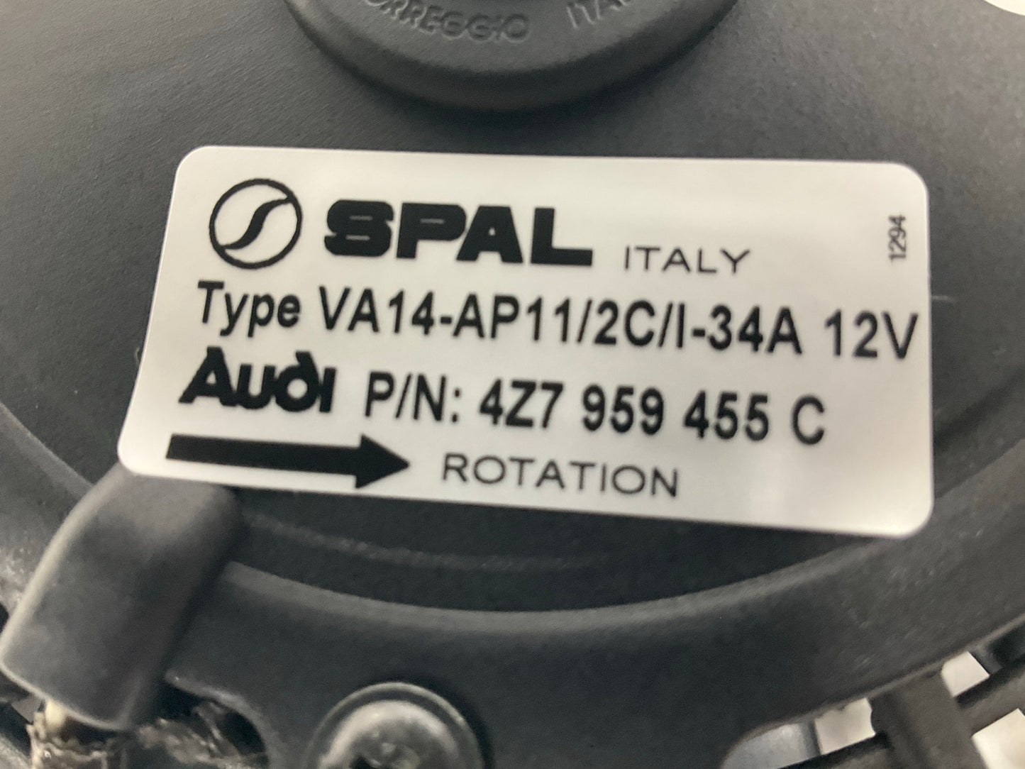 NEW OEM Audi 4Z7959455C Auxiliary Electric Cooling Fan, Right Passengers Side