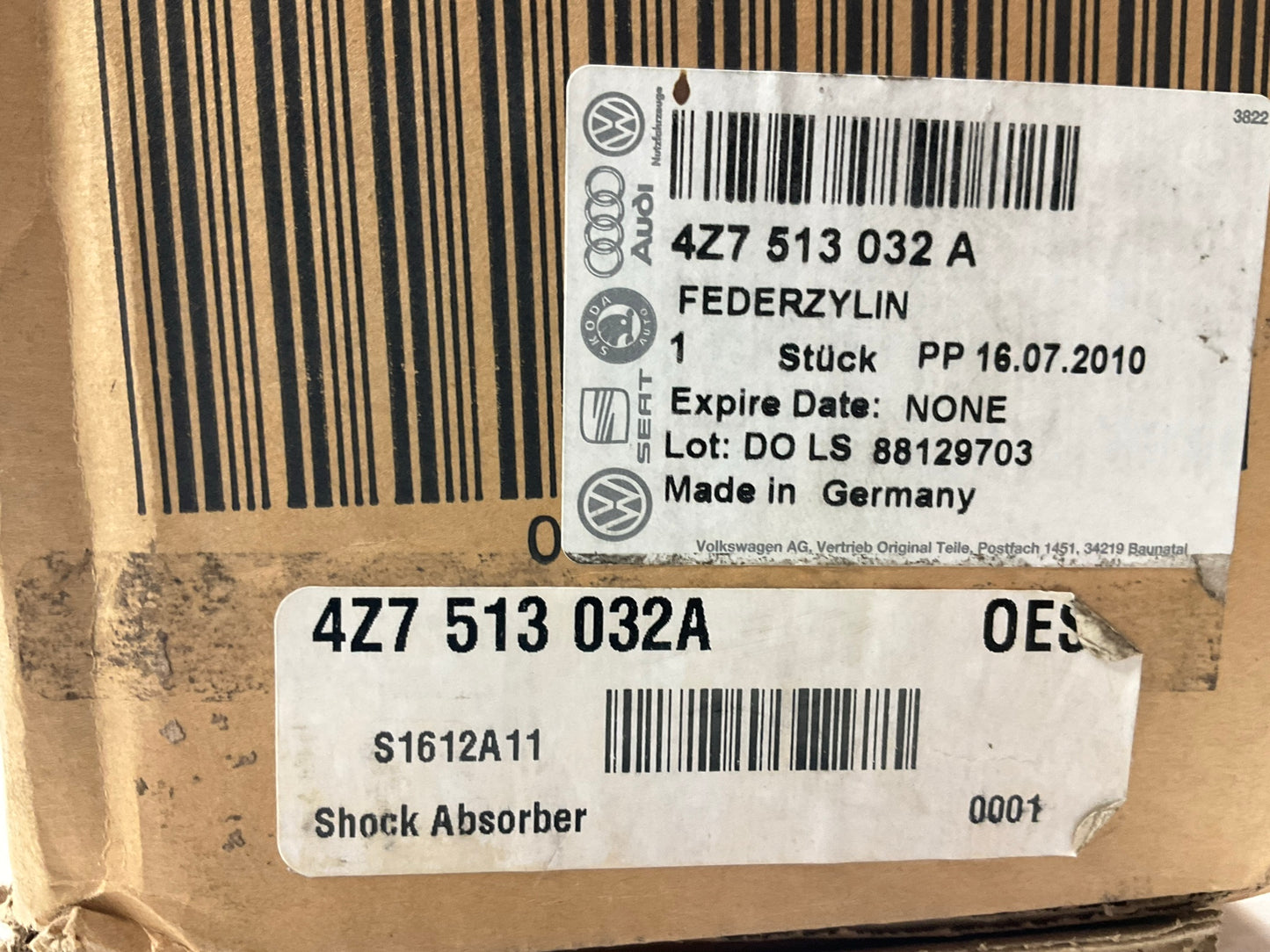 NEW OEM Audi 4Z7513032A Rear Right Air Suspension Shock Strut - 01-05 A6 Quattro