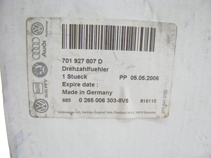 NEW GENUINE 701927807D Rear Right  Vehicle Speed Sensor OEM 1996-2004 VW EuroVan