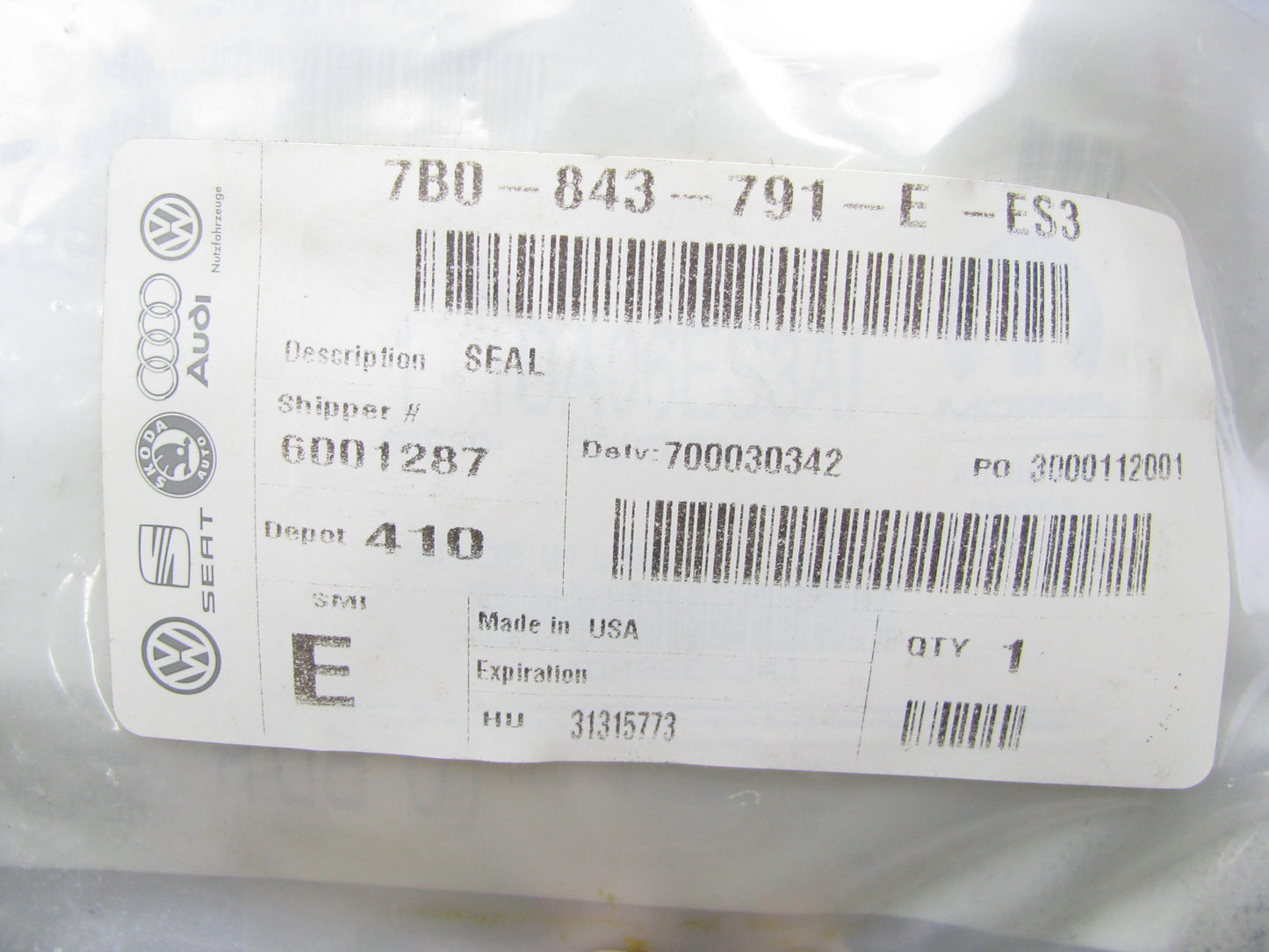 NEW Sliding Door Weatherstrip Seal OEM For 2012-2014 VW Routan (SHALE COLOR)