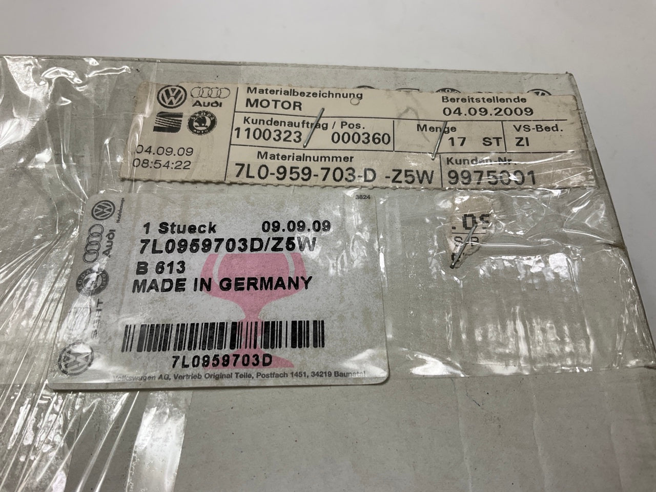 NEW OEM VW 7L0959703D-Z5W Rear Left Power Window Motor - 03-10 VW Touareg