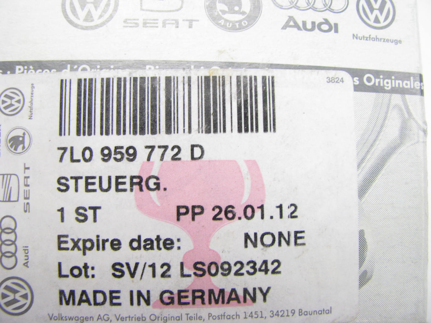 NEW - OEM VW Audi 7L0959772D Front Seat Control Module 2006-2013 A3 & A4 Quattro