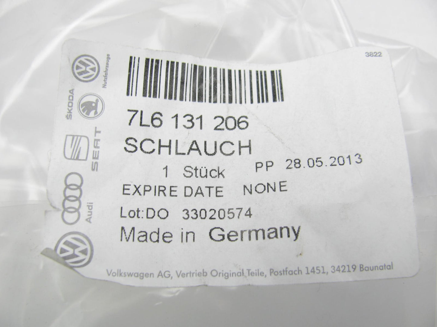 NEW GENUINE Secondary Air Injection Smog Pump Hose OEM For 2007-2009 Q7, Touareg