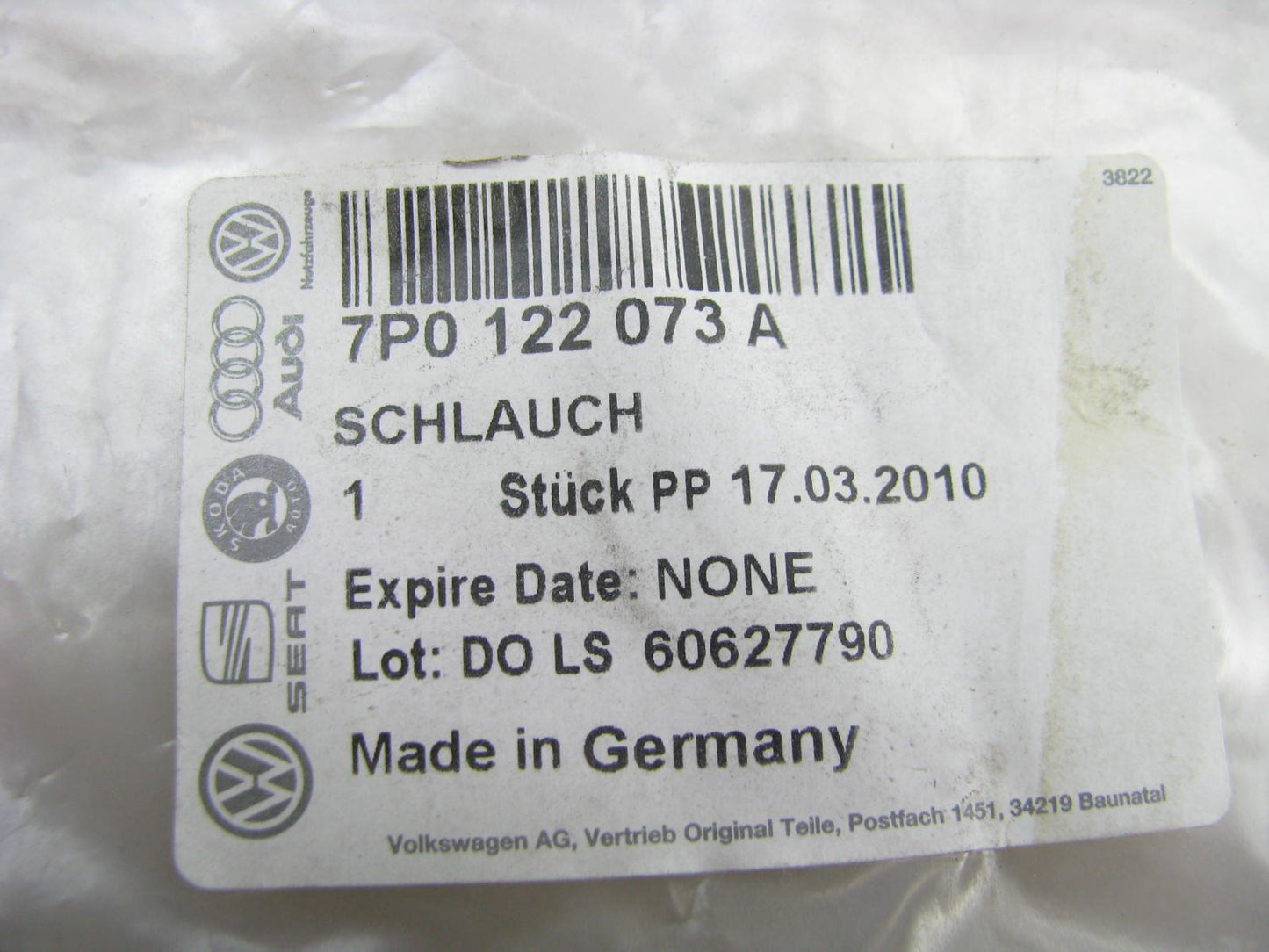Electric Drive Radiator Coolant Water Hose Tube OEM 11-13 VW Touareg 3.0L HYBRID