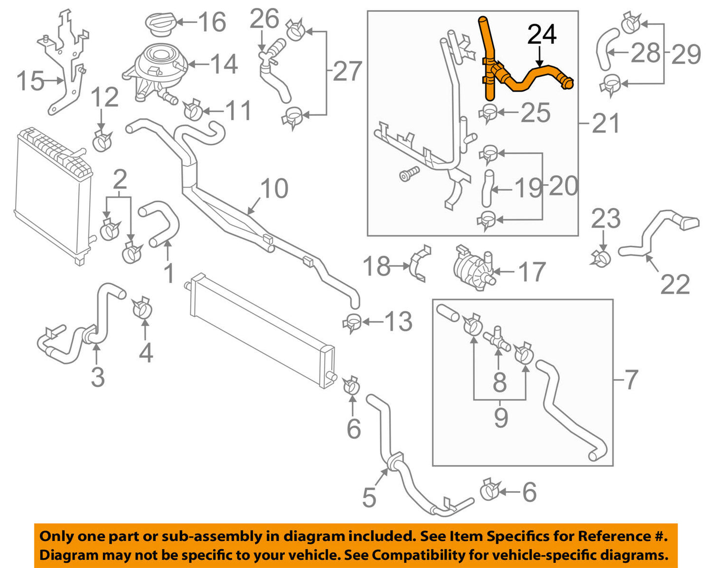 New Genuine OEM Engine Coolant Hose For VW Touareg 3.0L 7P0122101E