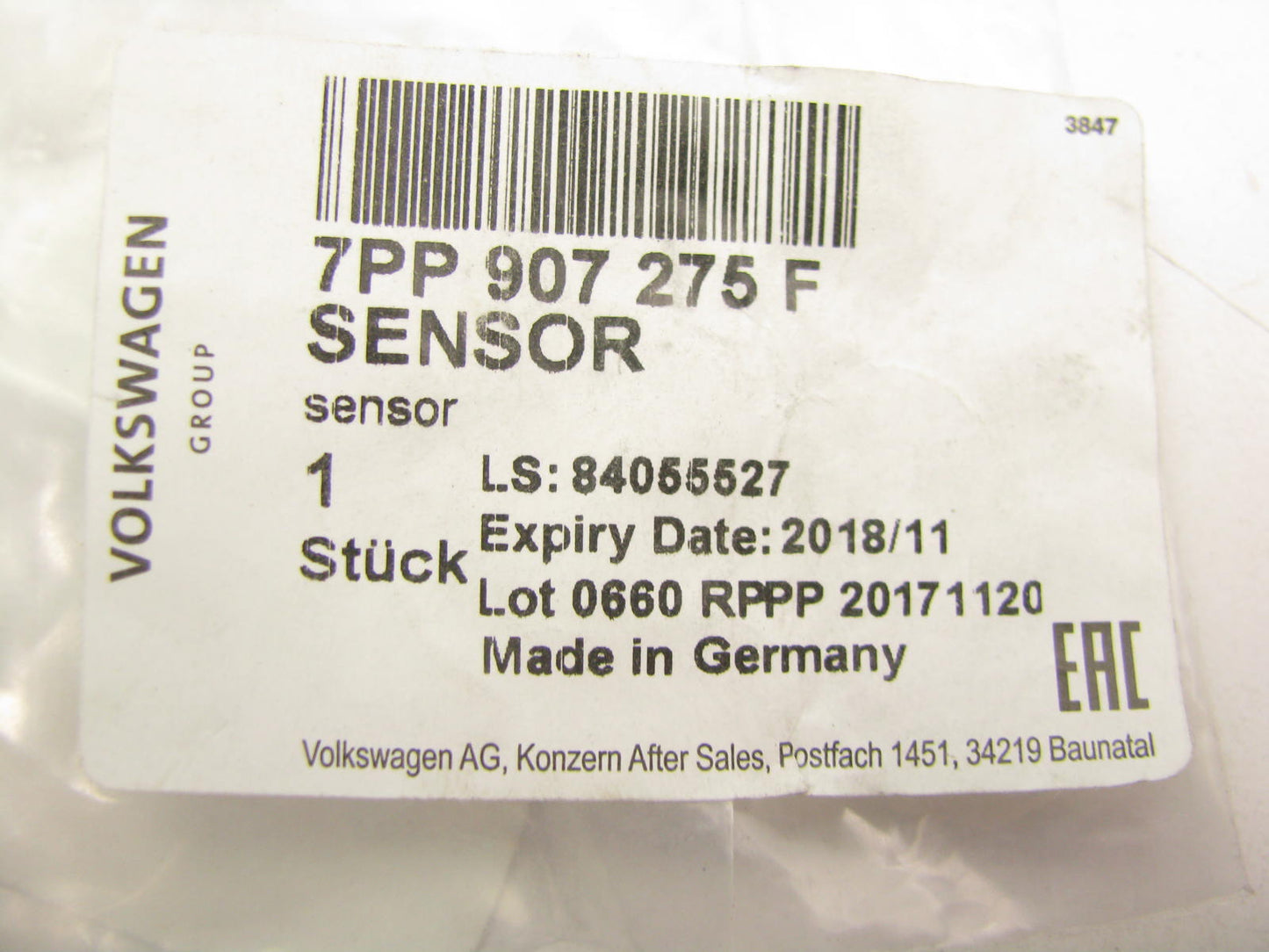 (4) NEW - OEM VW Audi 7PP907275F TPMS Tire Pressure Monitor Sensors - SET OF 4
