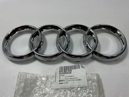 NEW OEM Original Audi Rings Front Grille Badge Emblem Chrome - 8D0853605