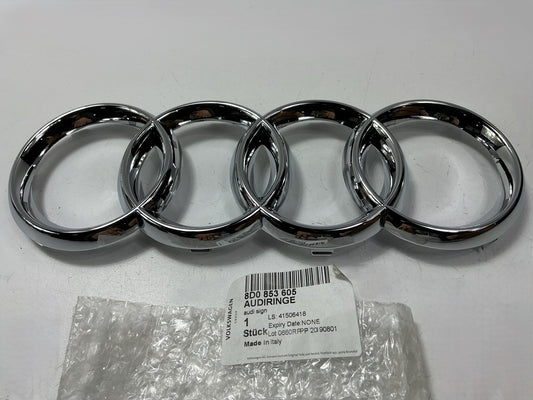 NEW OEM Original Audi Rings Front Grille Badge Emblem Chrome - 8D0853605