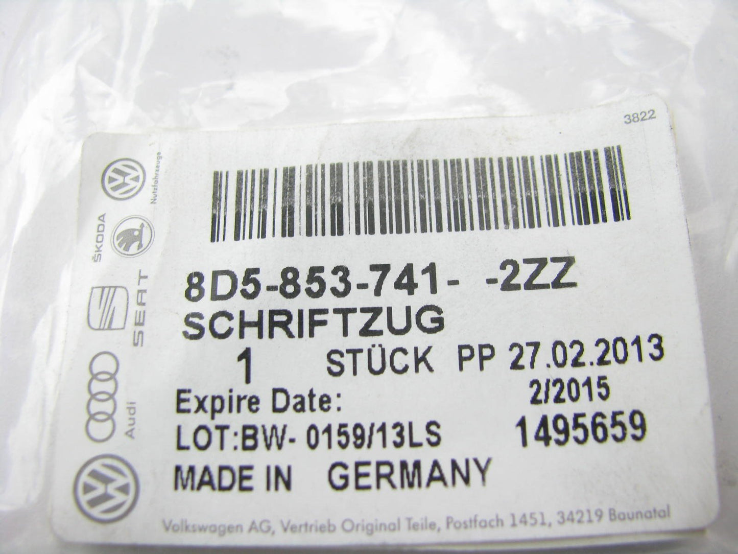 NEW GENUINE *A* Deck Lid Emblem OEM For 00-02 Audi A4 Quattro 8D5853741-2ZZ