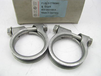 (2) NEW GENUINE OEM Audi / VW Exhaust Clamps - 48mm Diameter - 2'' Exhaust Clamps