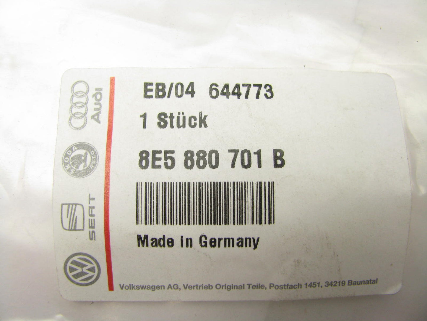 NEW GENUINE Trunk Lid Release Cable OEM 2002-04 Audi A4, 2004 Audi S4