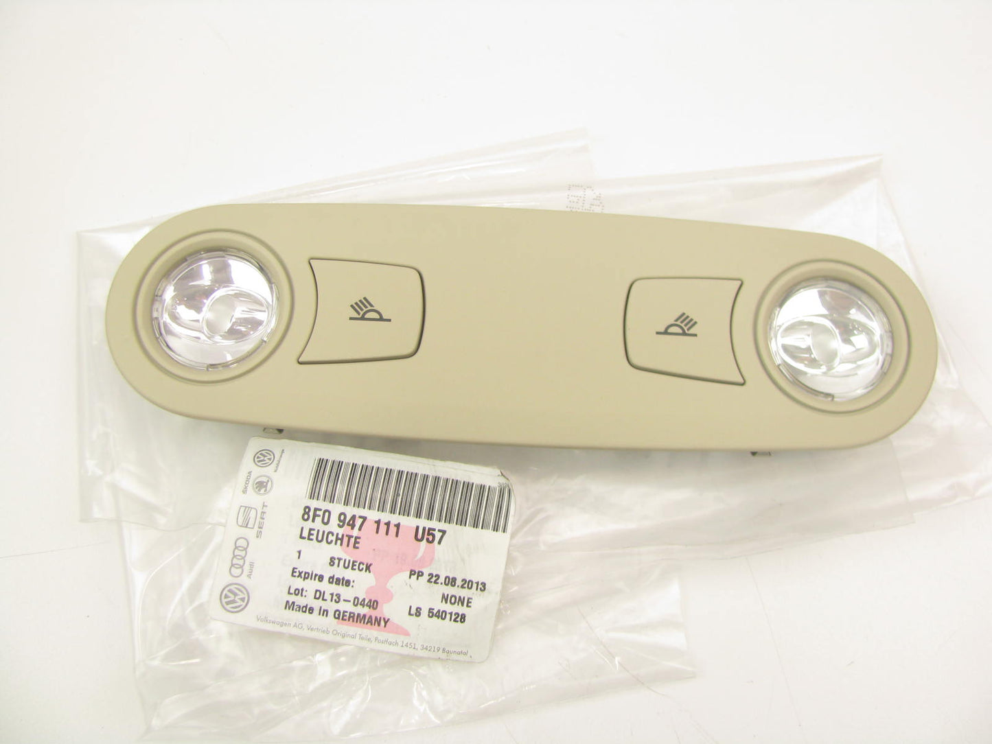 NEW - OEM VW Audi 8F0947111U57 Convertible Top Overhead Lamp 2010-12 A5 S5