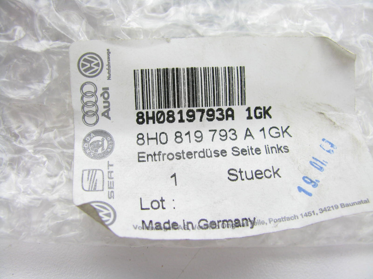 NEW OEM AUDI Beige Dash Left Defrost Air Outlet Vent Grille CONVERTIBLE ONLY