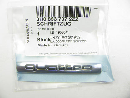 NEW - OEM VW Audi 8H08537372ZZ Quattro Trunk Lid Emblem Badge