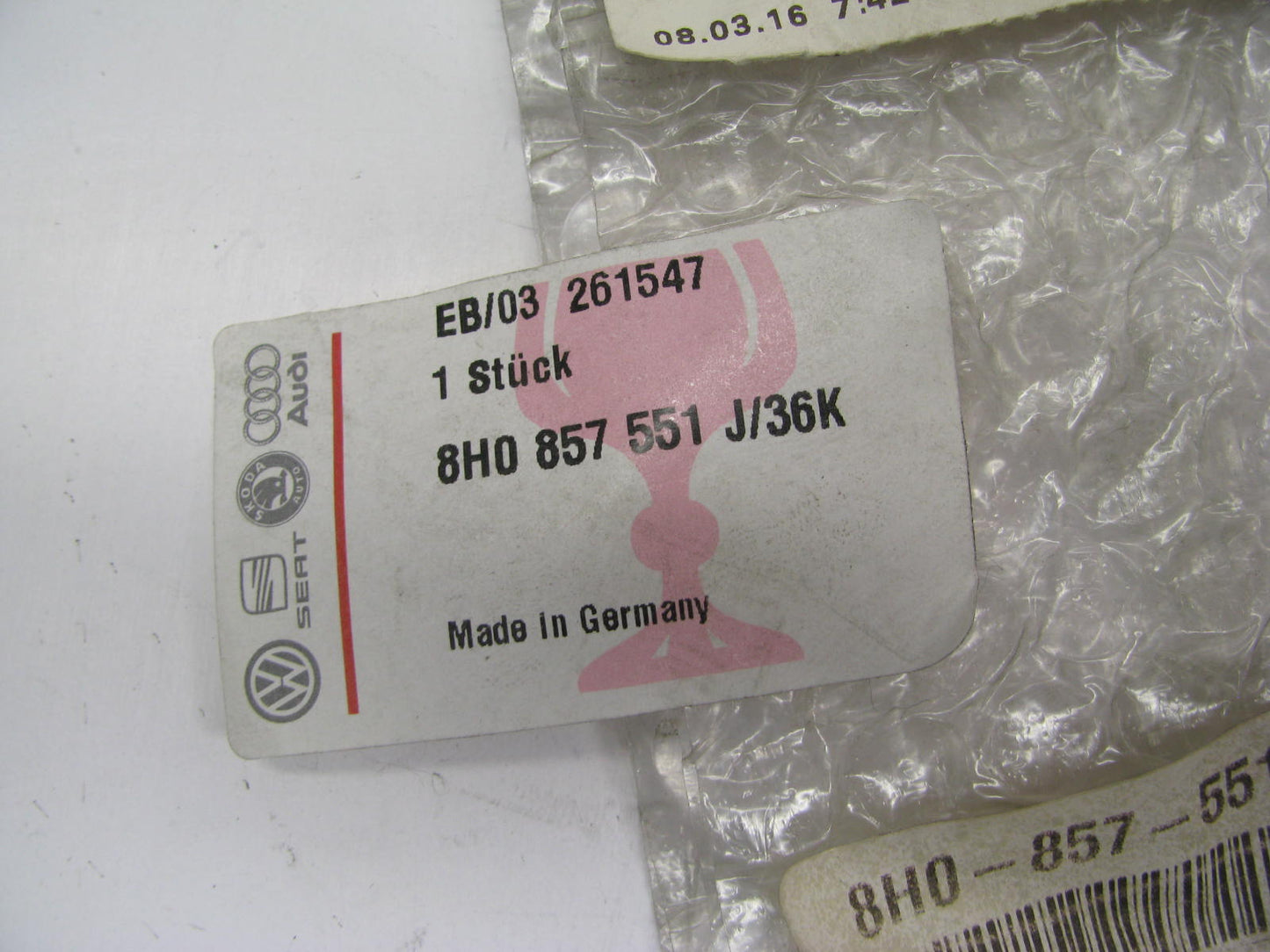 NEW GENUINE VW Audi 8H0857551J-36K FRONT LEFT Sunvisor Sun Visor BEIGE