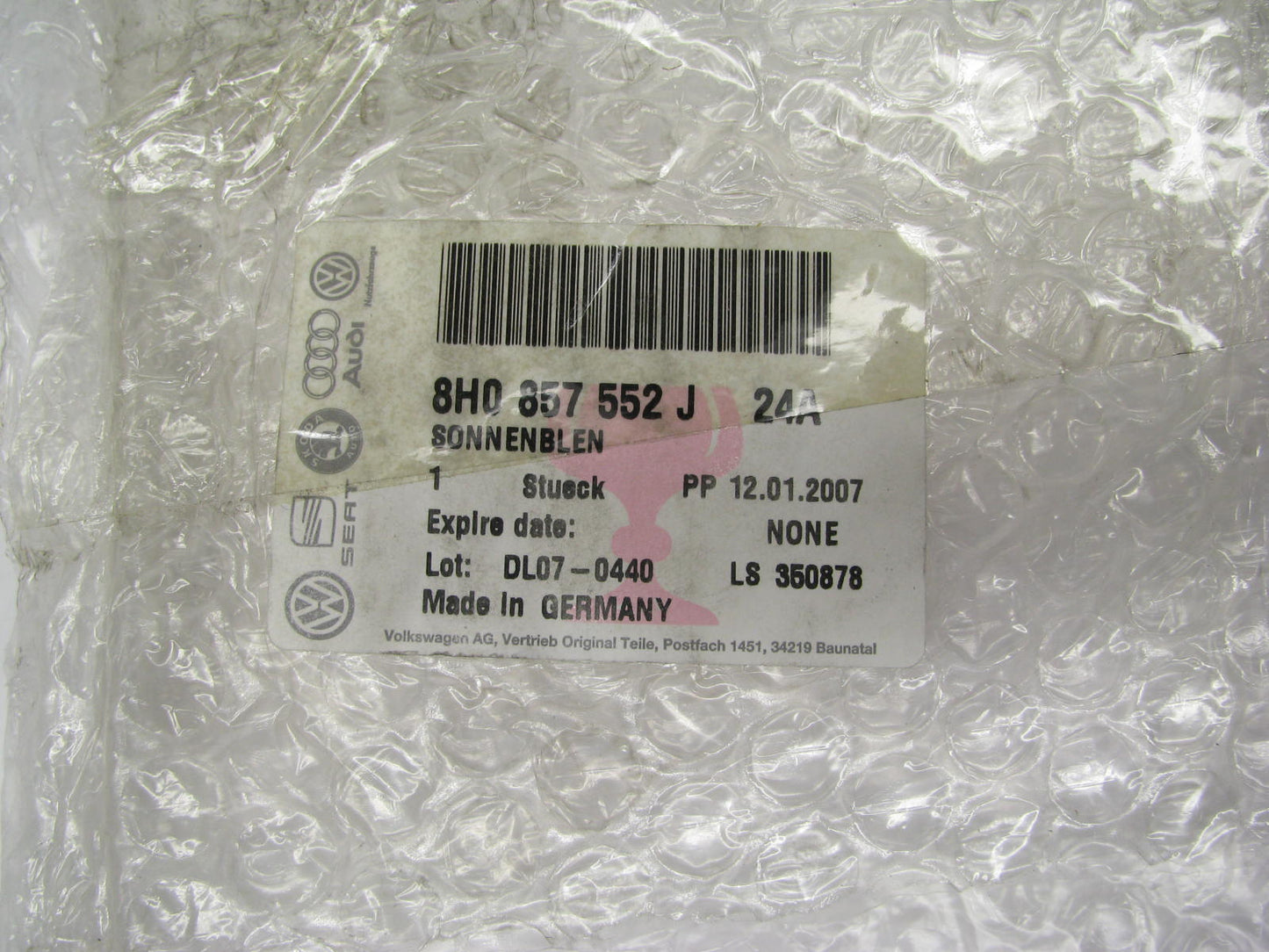 NEW OEM RH Sun Visor Black 8H0857552J24A For 2003-2006 Audi S4 /A4