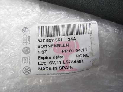 NEW - OEM LHD 8J7857551-24 Drivers Sun Visor For Audi TT