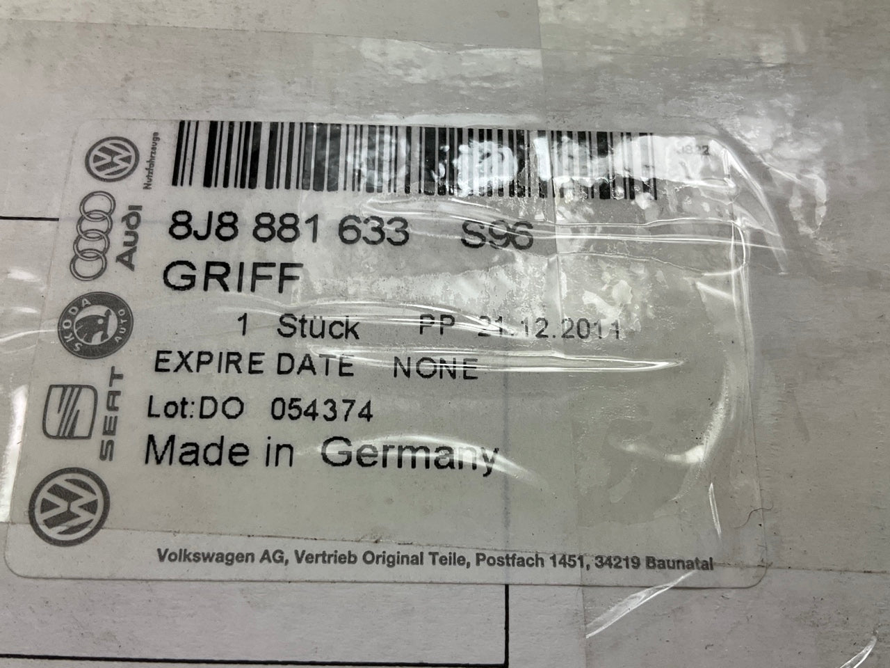 New Front Left Seat Back Adjustment Release Handle OEM Audi 8J8881633S96