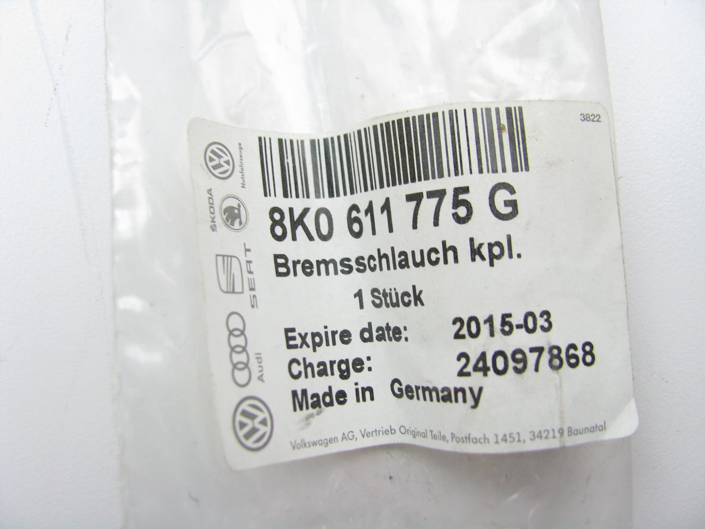 NEW GENUINE Rear Brake Hose OEM For 2013-2016 Audi Allroad 8K0611775G