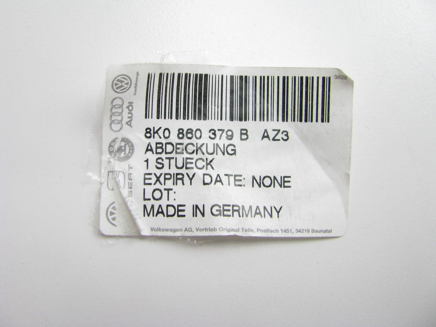 NEW GENUINE Rear Left Drivers Side Door Moulding Strip OEM AUDI 8K0860379BAZ3