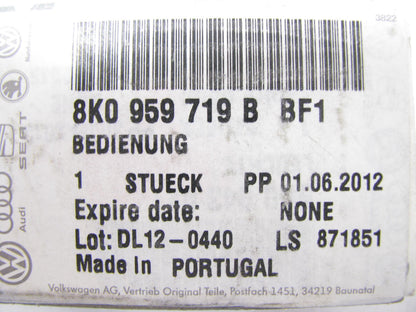 NEW - OEM VW Audi 8K0959719BBF1 Garage Door Homelink Control Switch Assembly