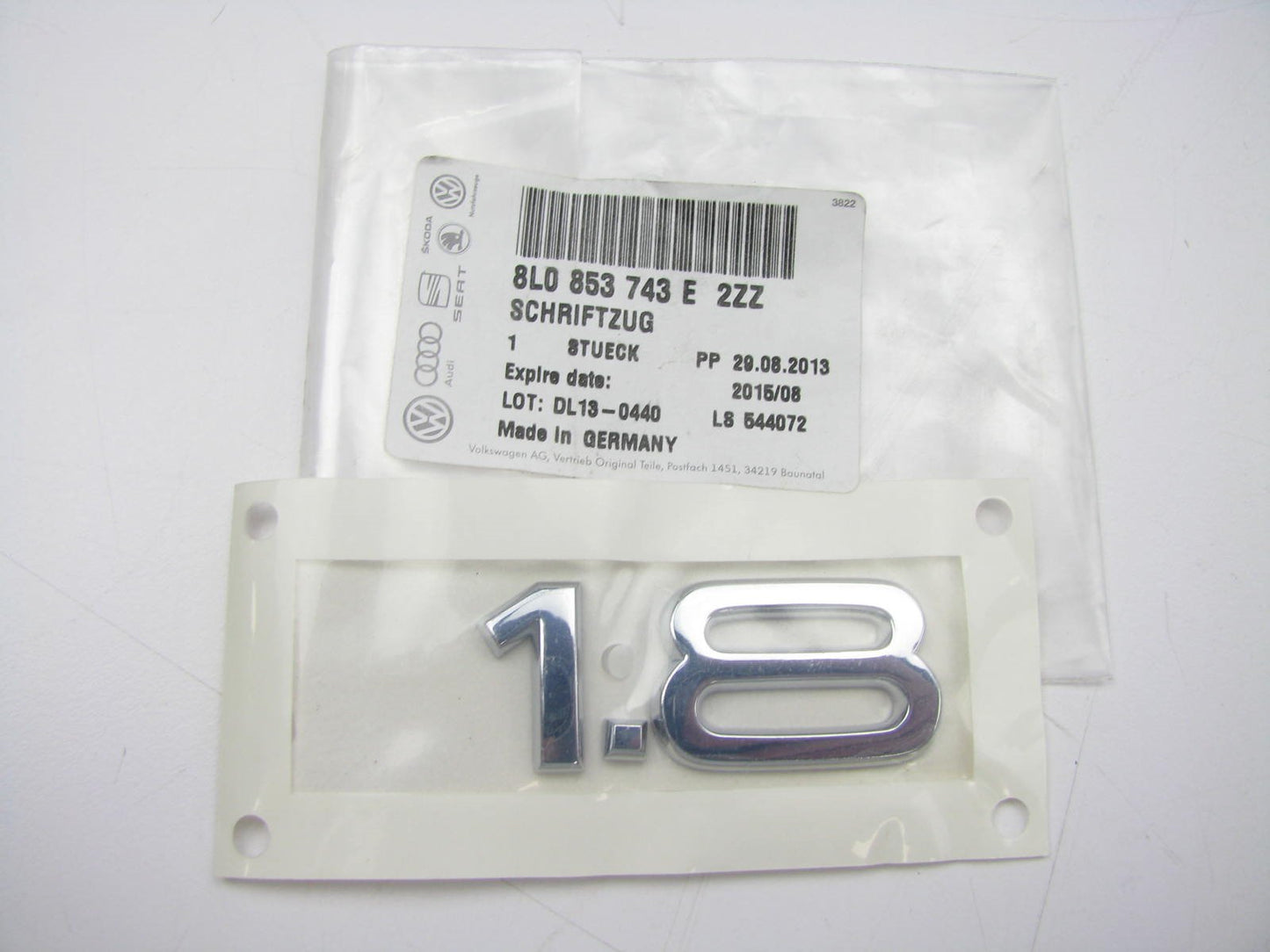 NEW GENUINE 1997-2003 Audi A3 1.8 Badge Emblem OEM Audi # 8L0853743E2ZZ