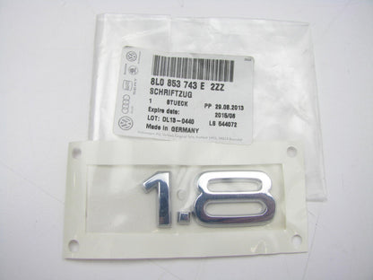 NEW GENUINE 1997-2003 Audi A3 1.8 Badge Emblem OEM Audi # 8L0853743E2ZZ