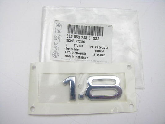 NEW GENUINE 1997-2003 Audi A3 1.8 Badge Emblem OEM Audi # 8L0853743E2ZZ