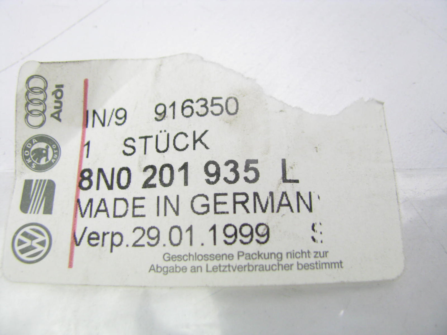 NEW - OEM Audi Leak Detection Evaporative Return Line 2000-2006 TT & TT Quattro